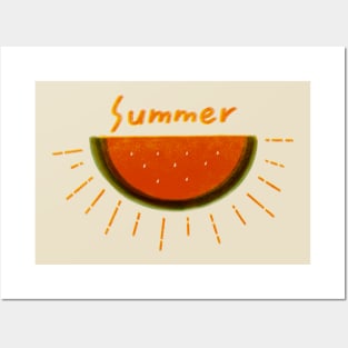 Summer sunshine - watermelon Posters and Art